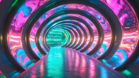 vibrant neon light tunnel