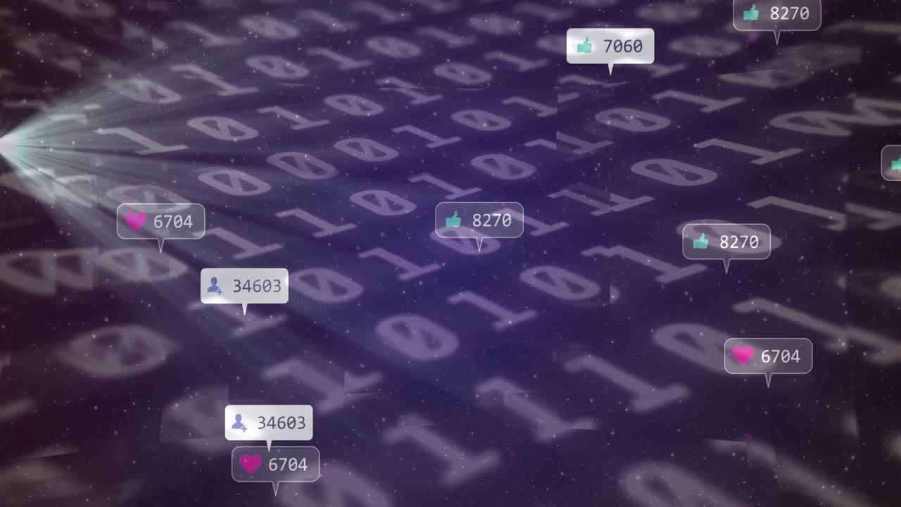 바이너리 코딩을 통해 배너에 있는 소셜 미디어 아이콘의 애니메이션