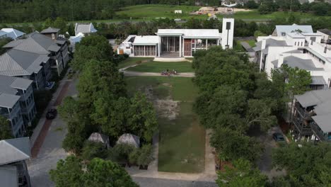 st. augustine green park in rosemary beach, florida, united states. - aerial