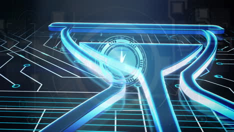animation of clock moving over network of connections