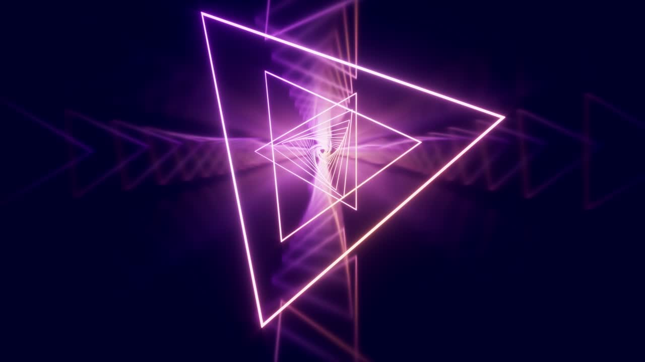 animación de bucle en el túnel de líneas de neón brillantes, renderización en 3d.