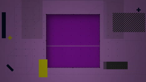 animación de formas que se mueven sobre un fondo rosa