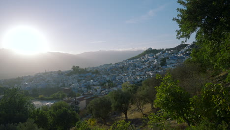 chefchaouen, morocco - sunrise over the blue city