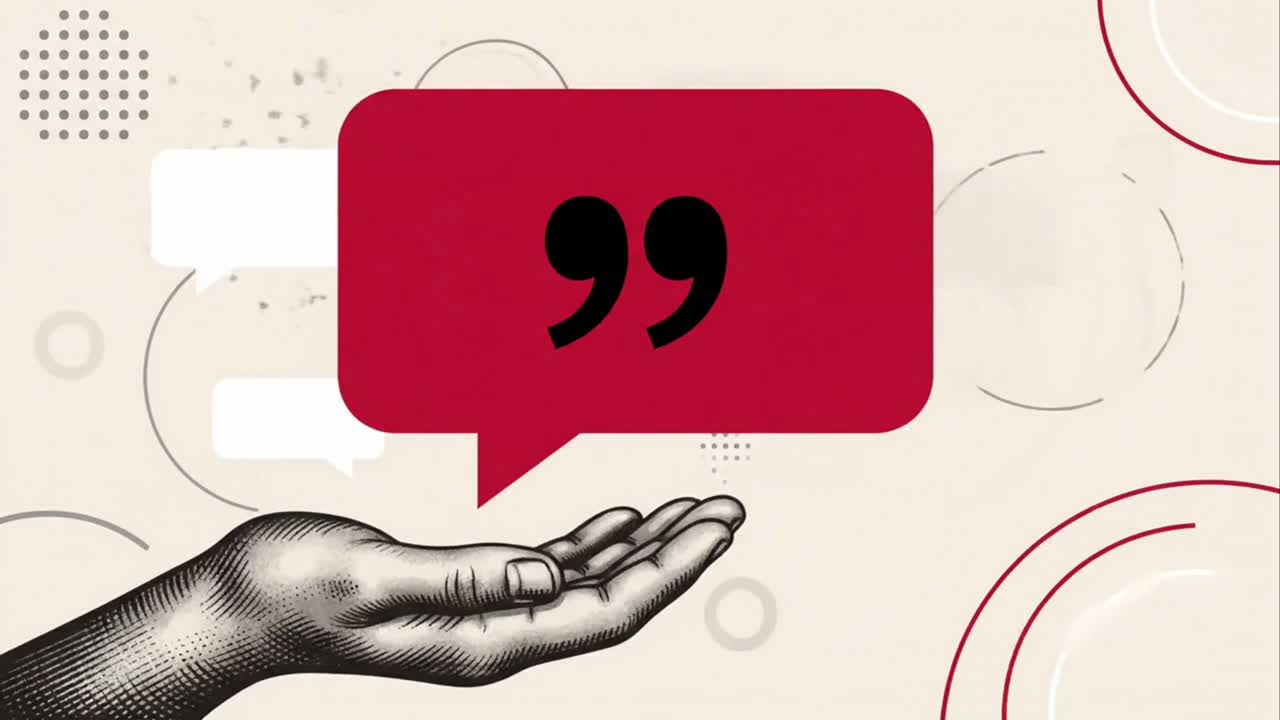 Sharing a Quote or Message in a Red Speech Bubble