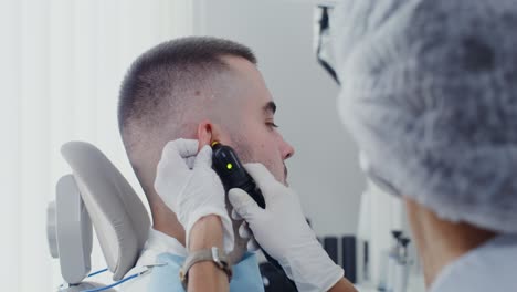 ear examination in a clinic