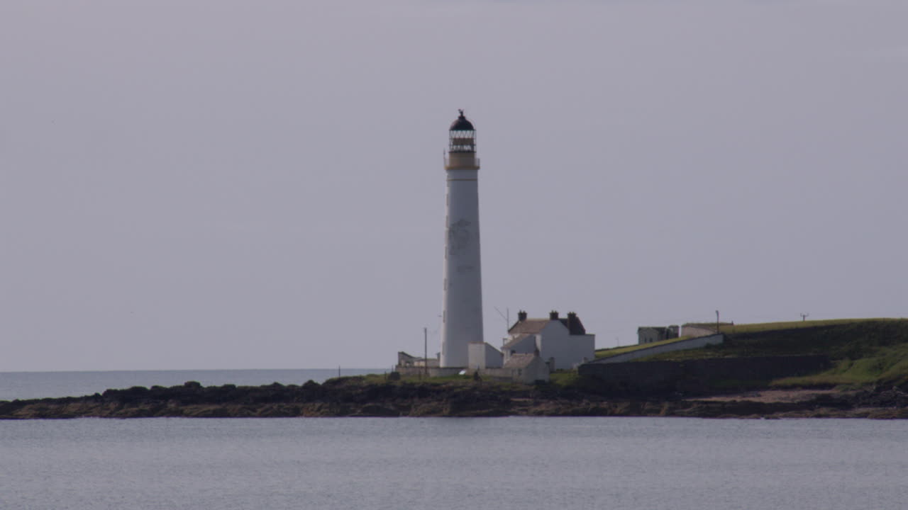 Wide shot of scurdie ness lighthouse at Montrose