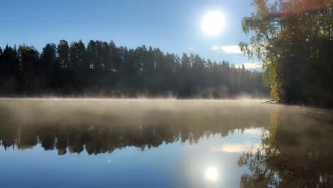 Mist-is-moving-on-the-water-surface