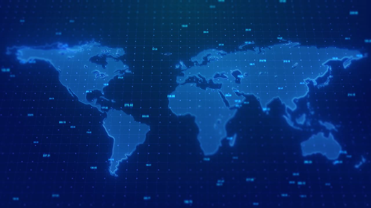 Digital World Map with Data Visualization