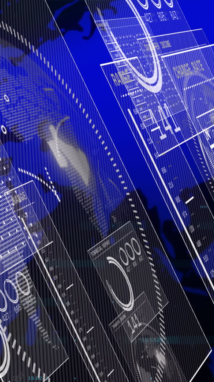 animazione dell'elaborazione dei dati sulla mappa del mondo