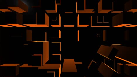 3d city map orange & black top shot