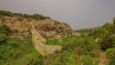 the victoria line, a fortress wall that spans the island of malta