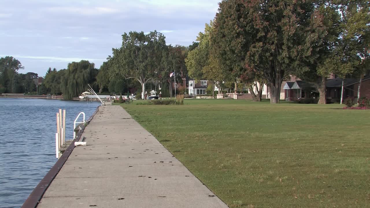 Grosse Pointe River Front near Detroit, Michigan, USA