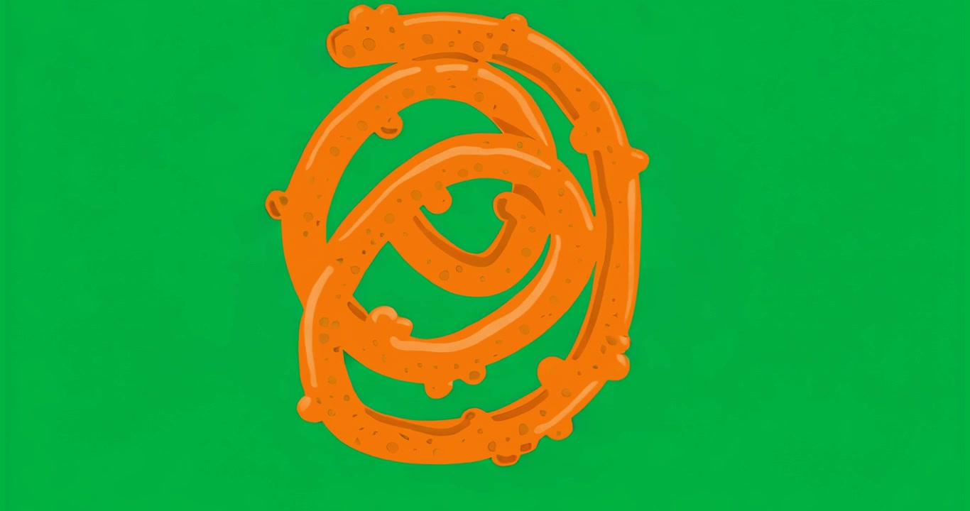 Opening orange swirl rotating clockwise over transparent blue backdrop showing orientation shift