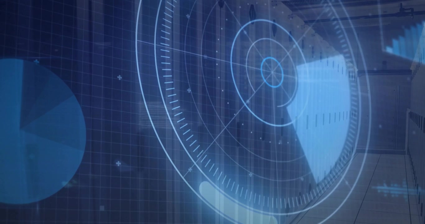 Initial wedge lighting sweeping while indicator pie-chart and bar-graph pulsing showing scan