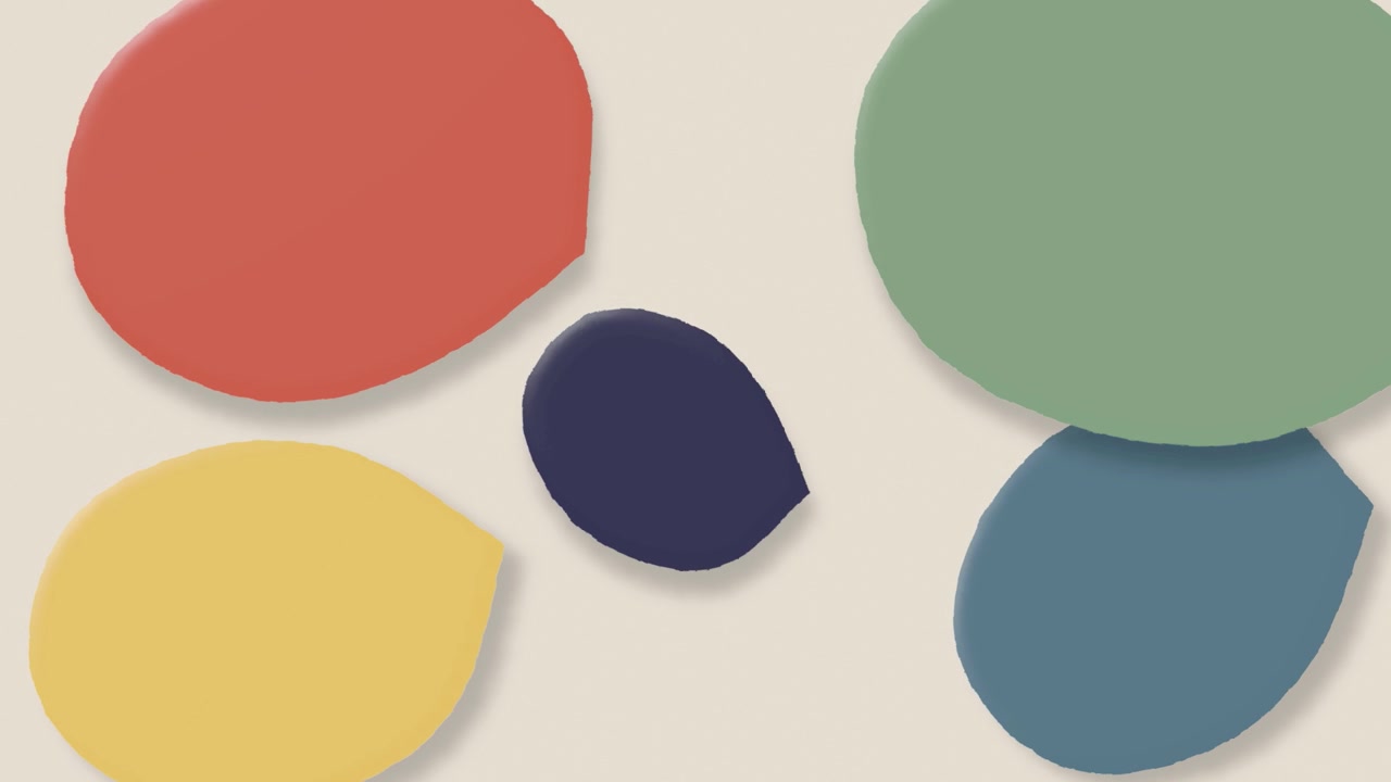 Abstract Animation of Colorful Organic Shapes Moving on Beige Background