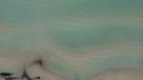 vista aérea de la playa de arena con aguas poco profundas y cristalinas ubicadas en lagonisi, chalkidiki, grecia