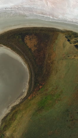 aerial view of a salt lake basin