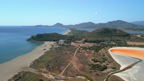 Aerial-image-of-a-beach-in-Sardinia-Italy