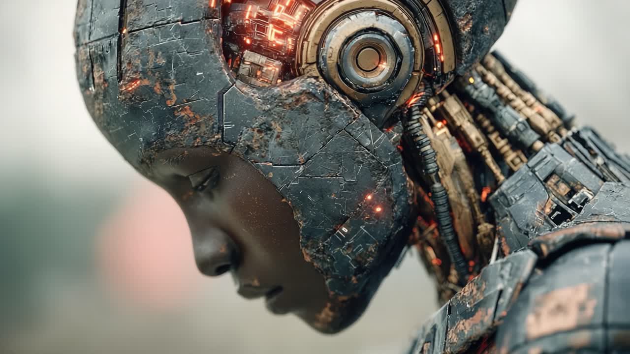 Uno sguardo intricato a un cyborg futuristico: esplorare la fusione di tecnologia e umanità attraverso la robotica avanzata e le innovazioni dell'IA.