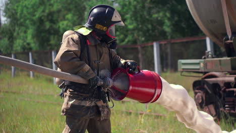 firefighter training in action