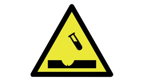 animated warning corrosive sign