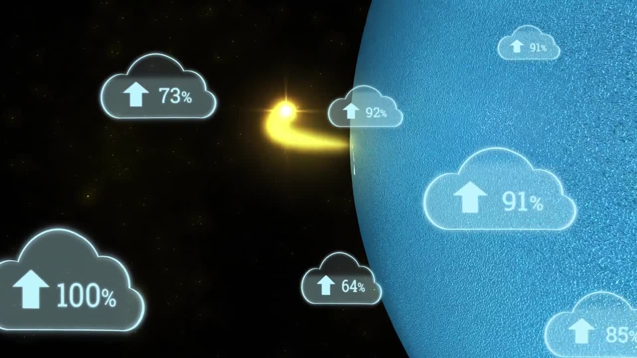 sube nubes de progreso y globo