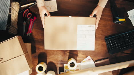 woman packing an order