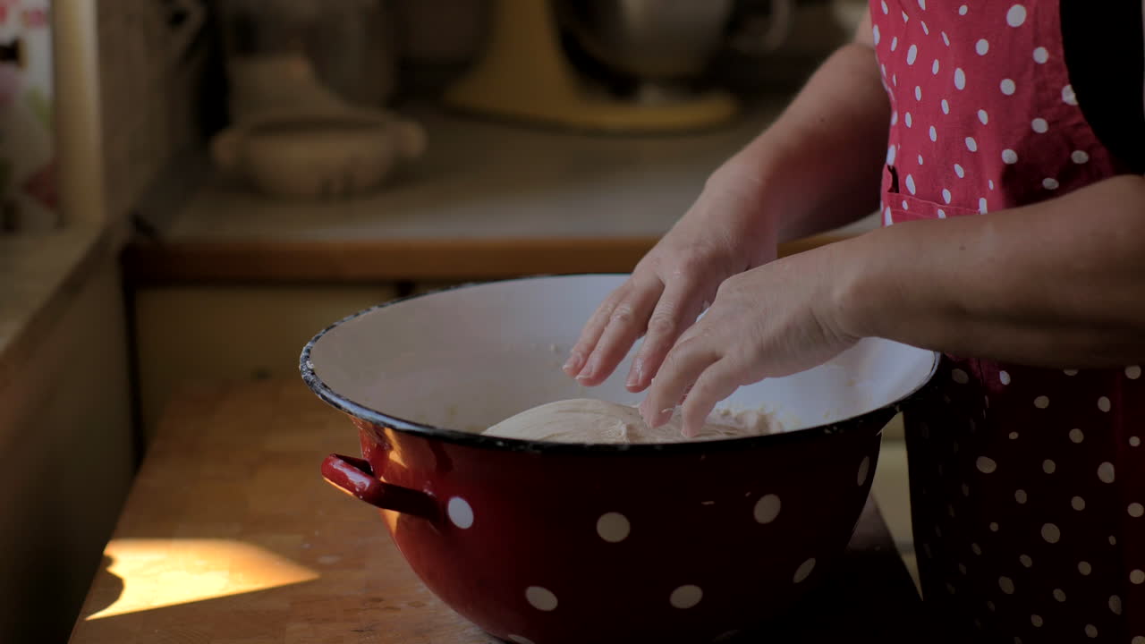Woman Kneading Dough