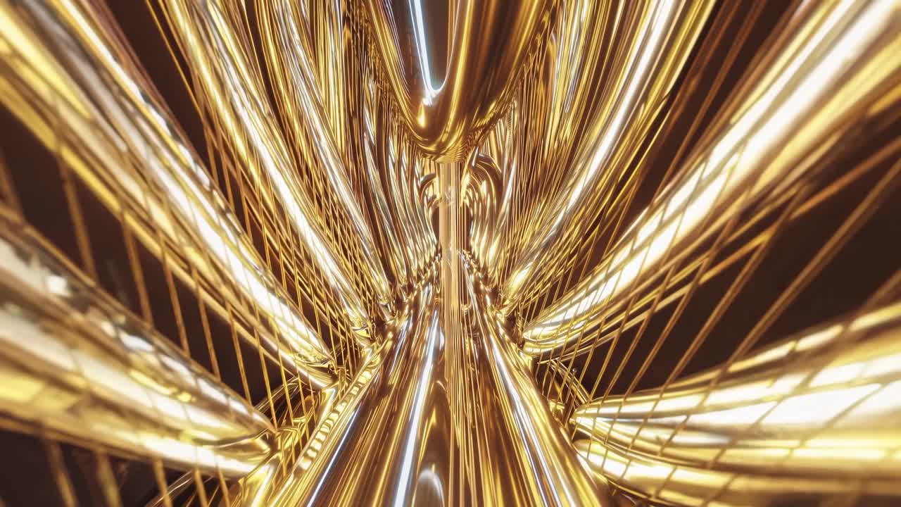 Abstract Metallic Tubes Tunnel