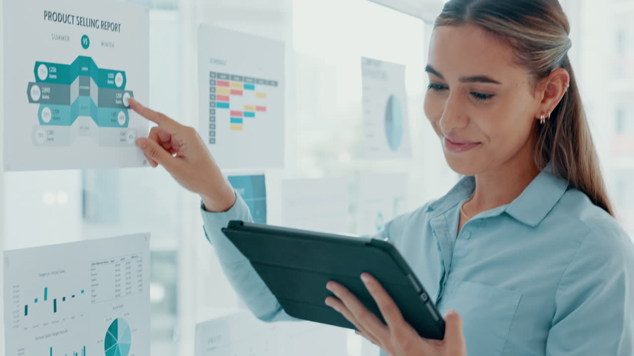 tableta, finanzas y planificación con una mujer de negocios