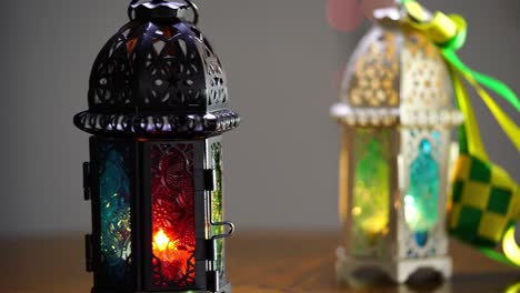 arabic lantern with ribbon ketupat