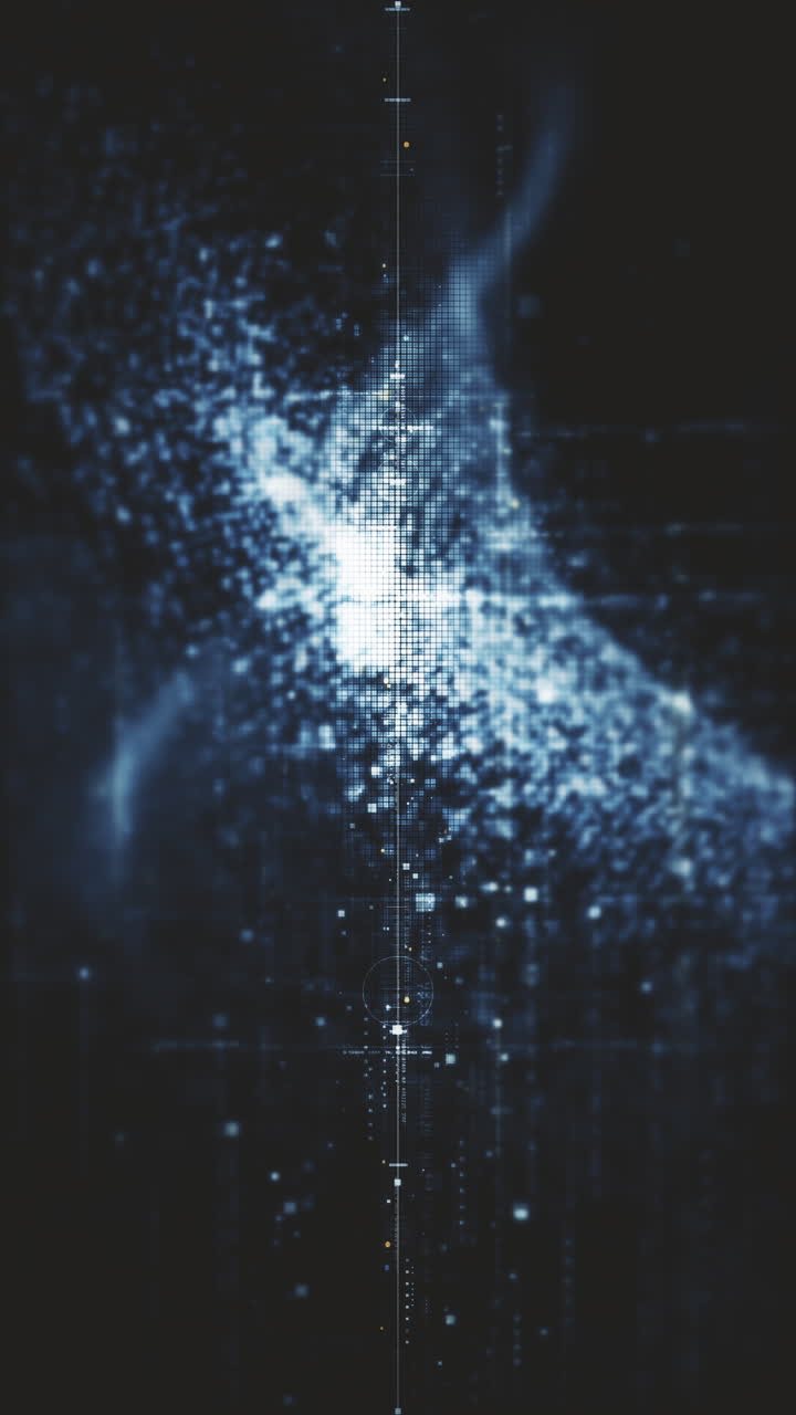 avanzado metaverso, telemetría de datos digitales de alta tecnología con números encriptados, visualización de fondo dinámico para formato de visualización de pantalla vertical de escritorio de computadora