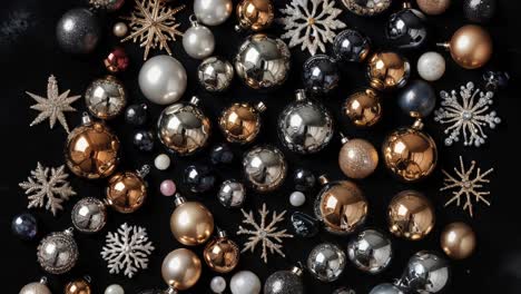 colección de adornos de navidad en fondo oscuro