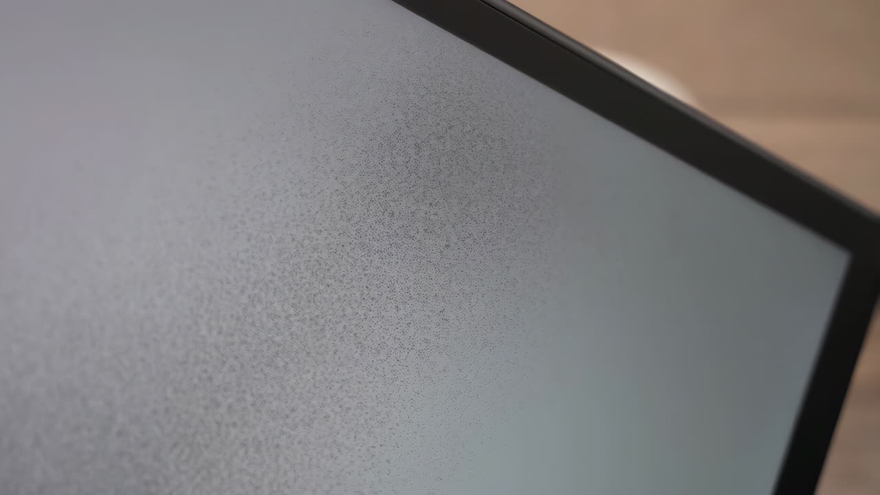 Close-up of a screen with dust particles