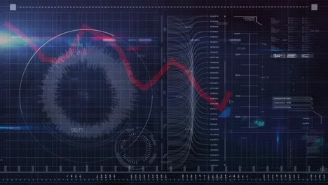 Animación-De-Diversos-Datos-Y-Gráficos-En-Pantalla-Azul-Oscuro