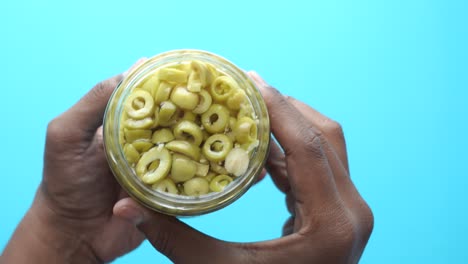 green olives in a jar