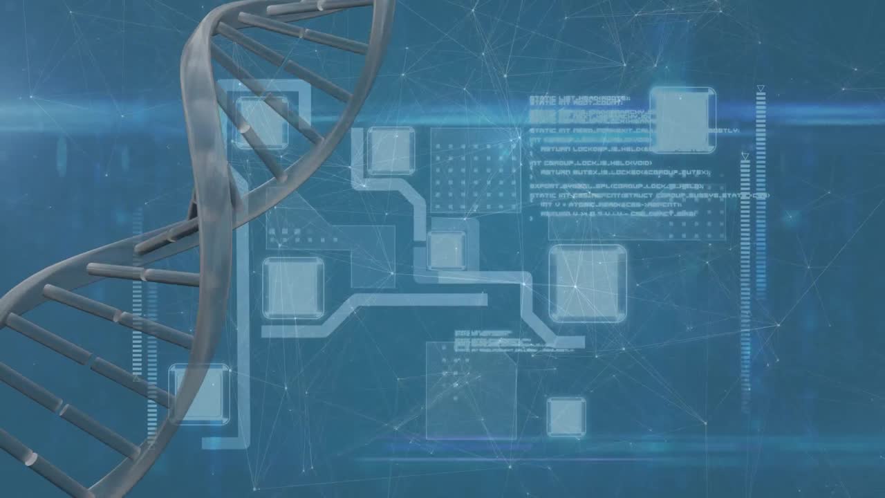 Animation of dna strand and data processing