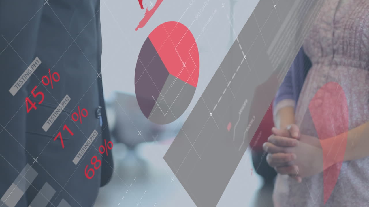 여성에게 자동차 열를 주는 남성 자동차 러의 중간 섹션에서 데이터 처리의 애니메이션