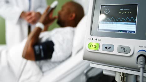 close-up of heart rate monitor in icu