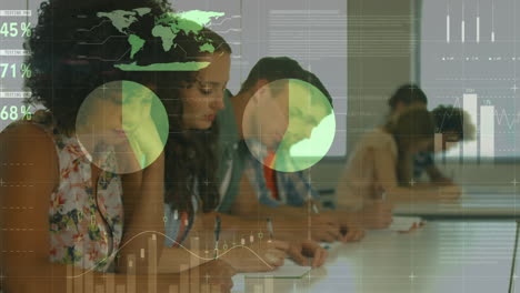 animación de las estadísticas y el procesamiento de datos sobre los estudiantes que estudian