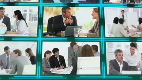 cubo 3d con videos sobre negocios