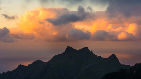 tenerife anaga dramatic orange clouds above mountains