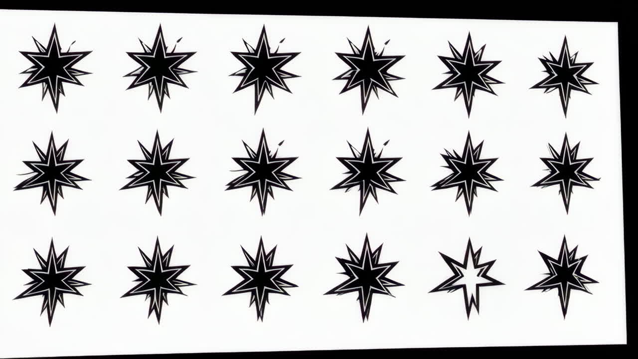 Dynamic Monochrome Star Abstraction