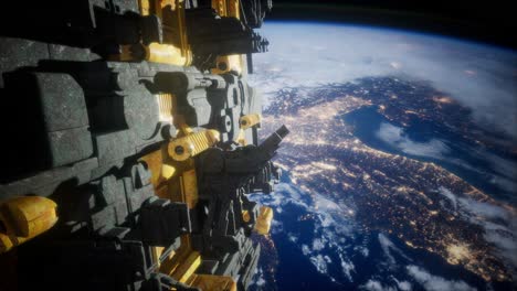 naves espaciales en el espacio renderización 3d