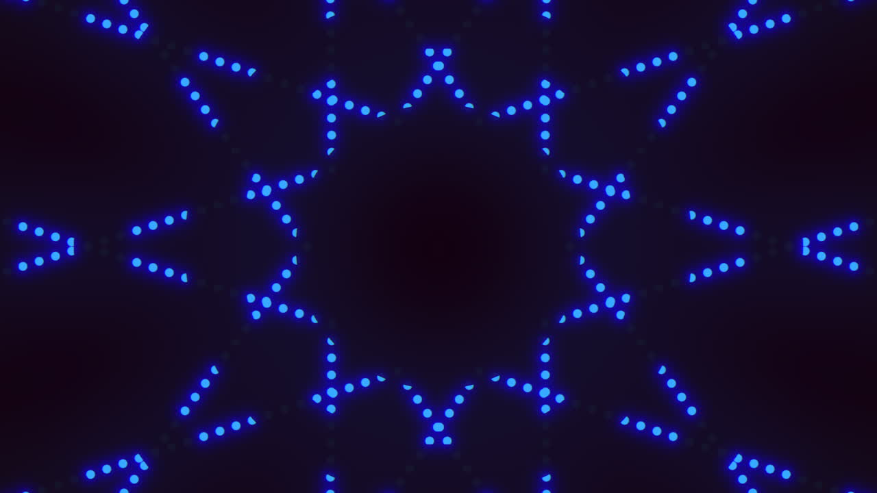 Repeat neon blue dots in vertigo on black gradient