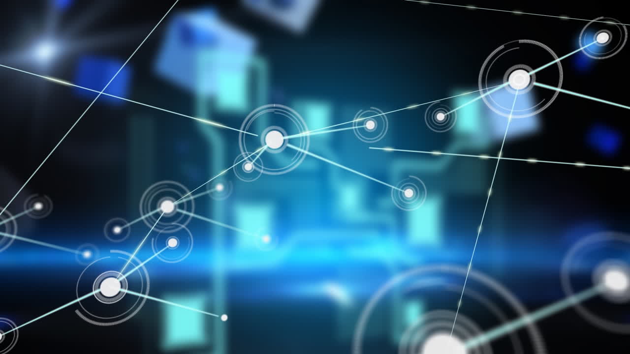 animación de la red de conexiones sobre fondo negro