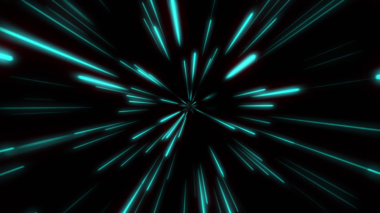 forma de línea neón azul y rojo luz rayas oscuras simple. cibernético futurista velocidad zoom movimiento gráfico. telón de fondo haz borroso destello. luz abstracta fondo de noche rápido. color de brillo moderno imágenes de video mágico.