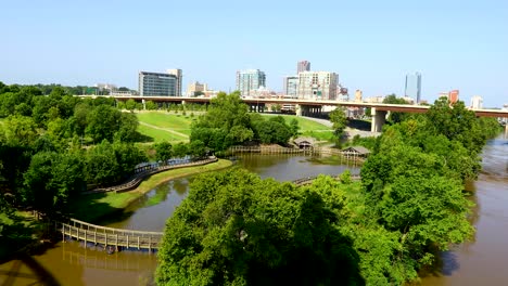 static video of the william e. clark presidential park wetlands and the city of little rock, arkansas