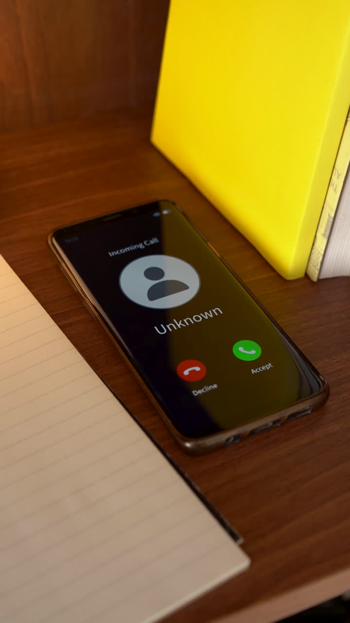 Unknown number calling you. Concept of incoming call from private number. Vertical shot.