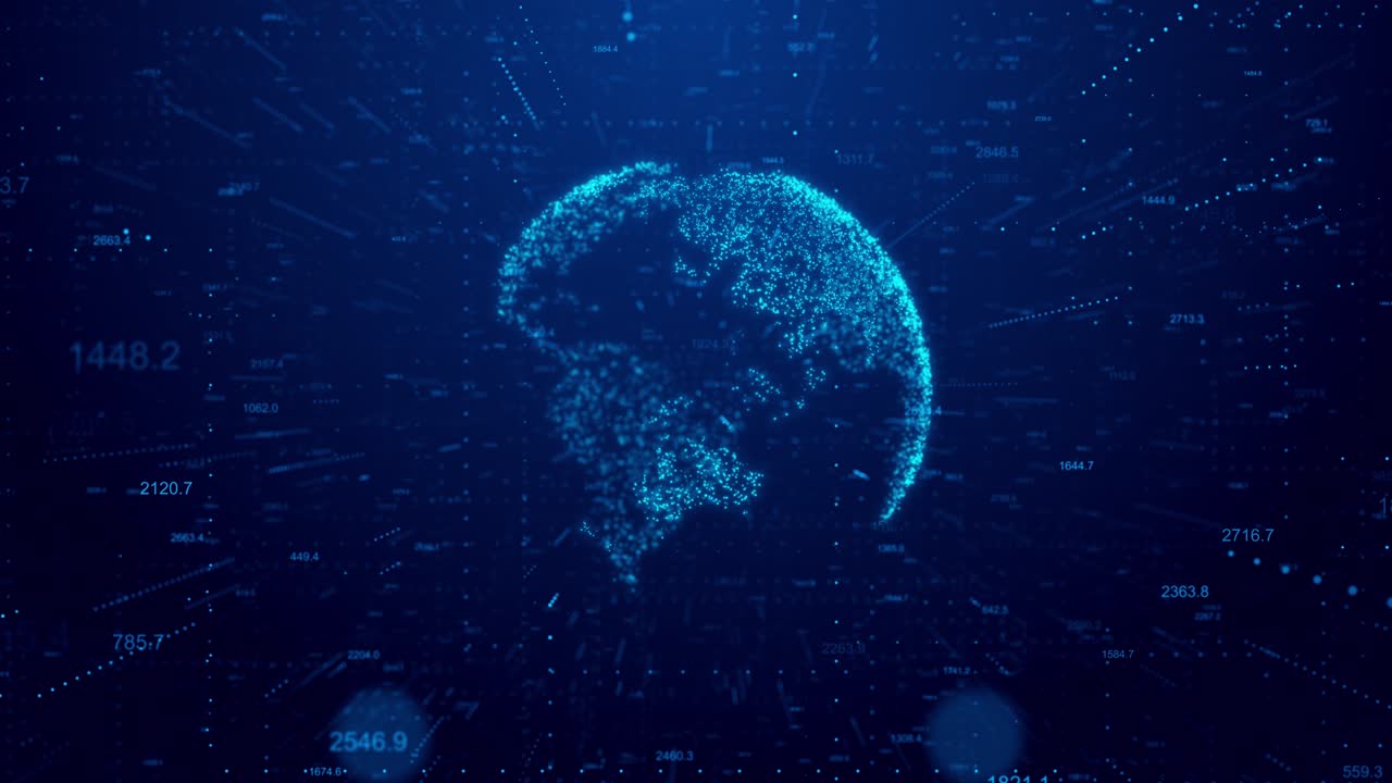 Futuristic 4k 3d hud digital planet earth globe maps world animation worldwide business connection